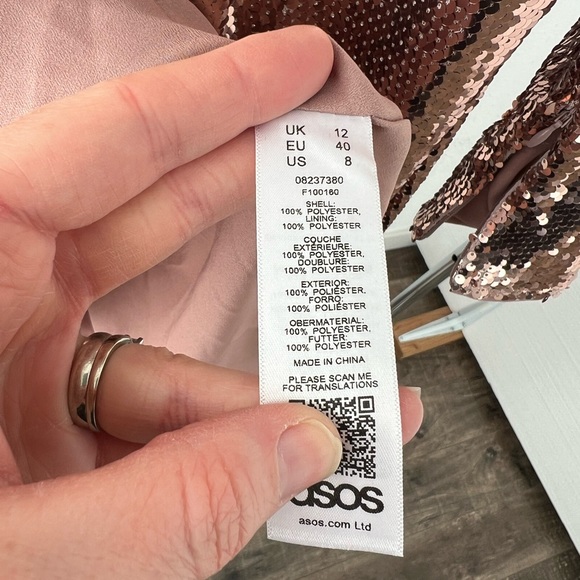 ASOS asymmetric plunge maxi dress in sequin - Picture 12 of 14